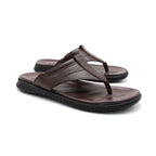 Men’s Essential Leather-Look Thong Slides