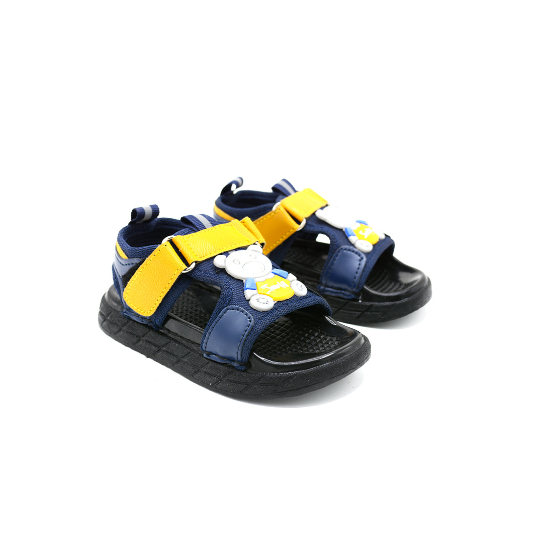 Smiley Bear Navy Velcro Toddler Sandals