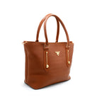 Brown Saffiano Tote Bag