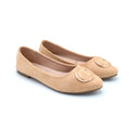 Nude Suede Gold Loop Flats