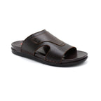 Brown Leather Comfort Slides