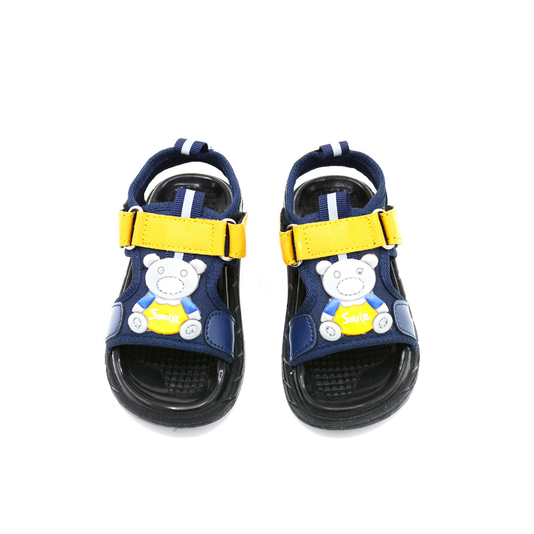 Smiley Bear Navy Velcro Toddler Sandals