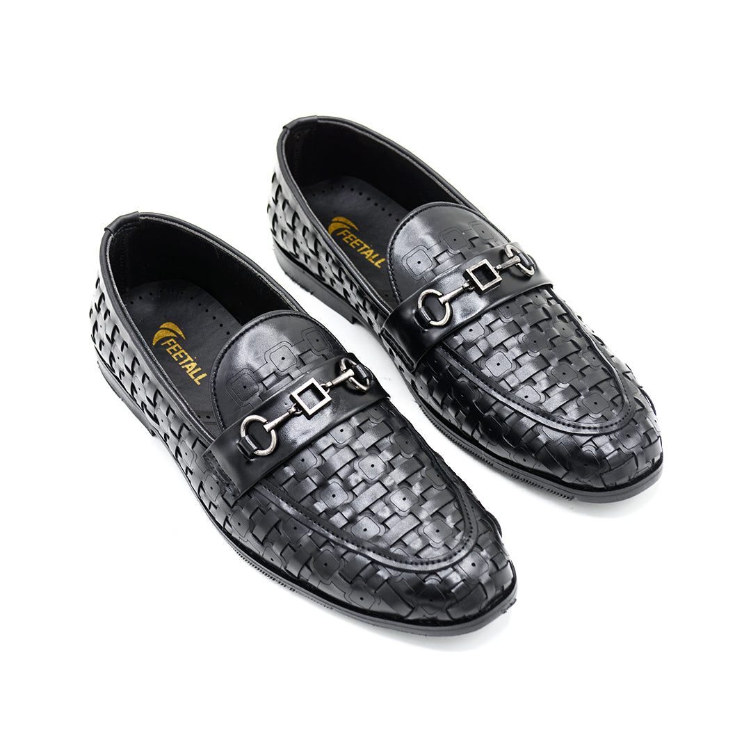 Woven Leather Bit Loafers