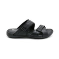 Bold Black Leather Slide Sandals For Men
