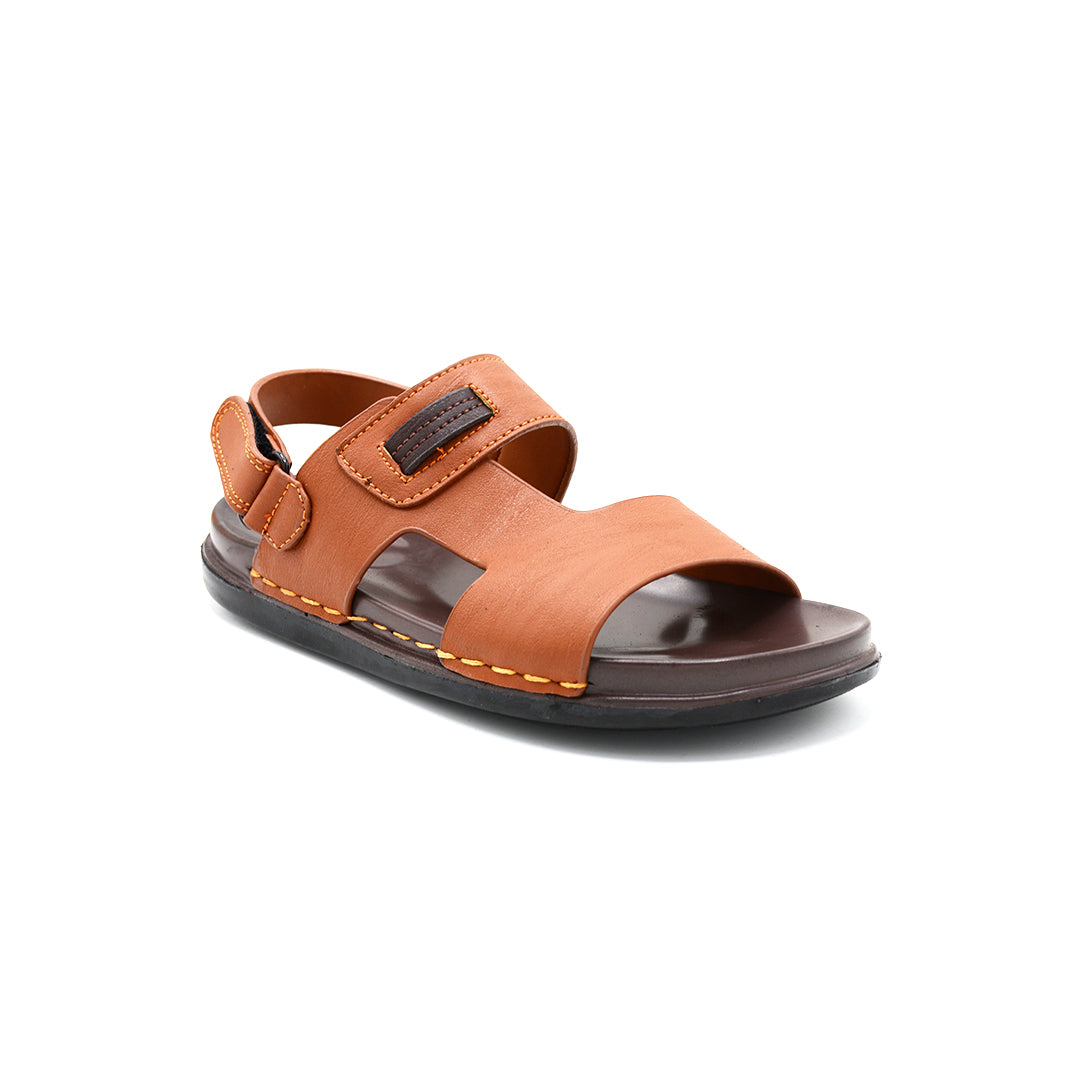 Kids Urban Tan Velcro Leather Comfort Sandals