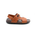 Kids Urban Tan Velcro Leather Comfort Sandals
