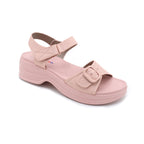 Blush Platform Buckle Sandal with Slingback Strap