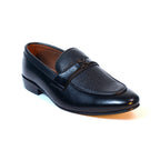 Black Leather Buckle Loafers