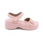Blush Platform Buckle Sandal with Slingback Strap