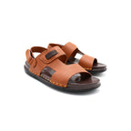 Kids Urban Tan Velcro Leather Comfort Sandals