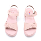 Blush Platform Buckle Sandal with Slingback Strap