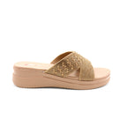 Glitter Cross Strap Platform Slides