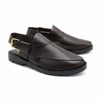 Classic Brown Leather Peshawari Slingback Sandal