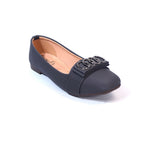 Navy Blue Embellished Bow Flats
