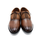 Men’s Classic Brown Cap-Toe Lace-Up Dress Shoes