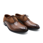 Men’s Classic Brown Cap-Toe Lace-Up Dress Shoes