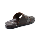 Brown Leather Comfort Slides