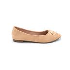 Nude Suede Gold Loop Flats