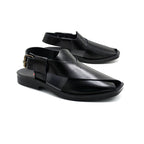 Classic Black Leather Peshawari Sandal