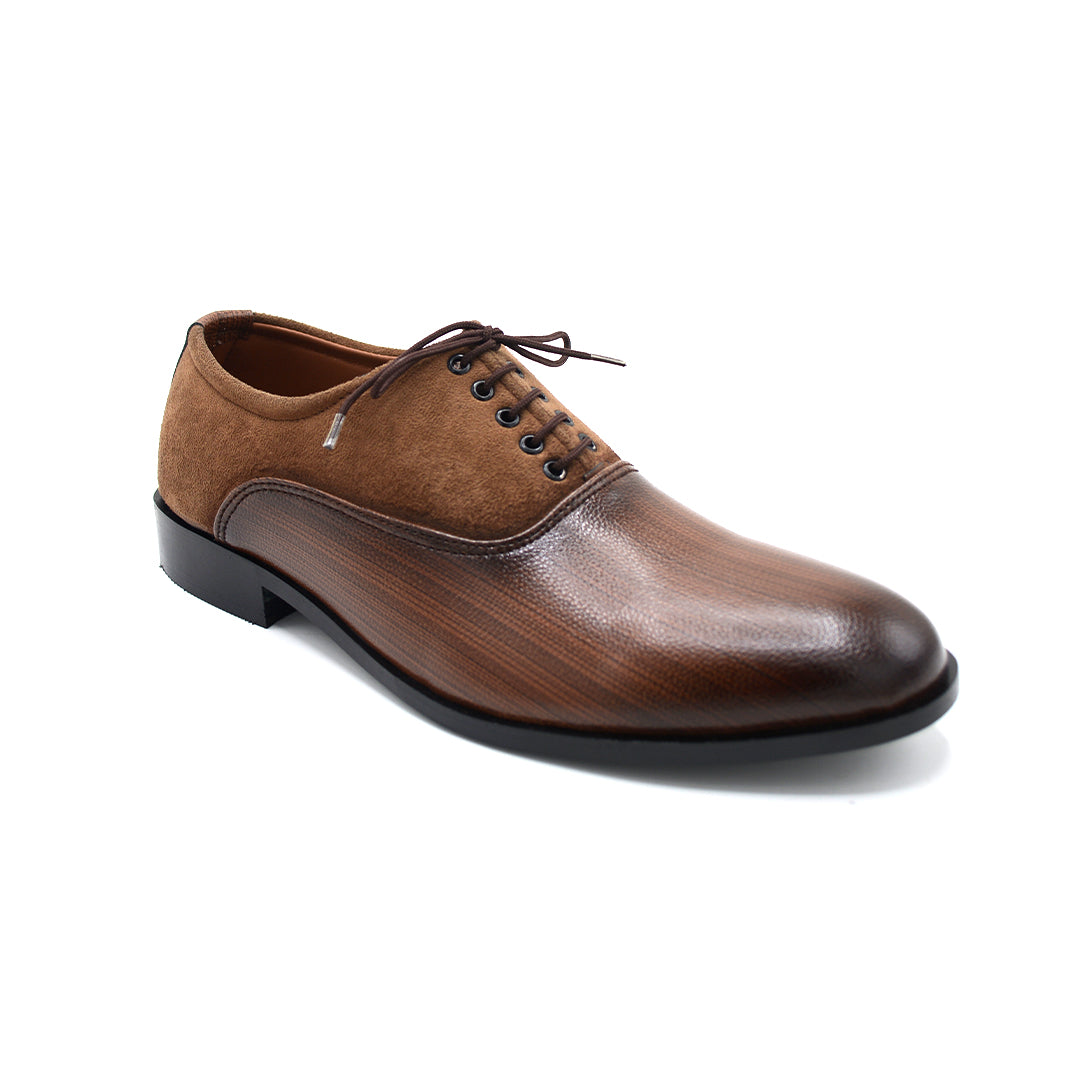 Men’s Classic Brown Cap-Toe Lace-Up Dress Shoes
