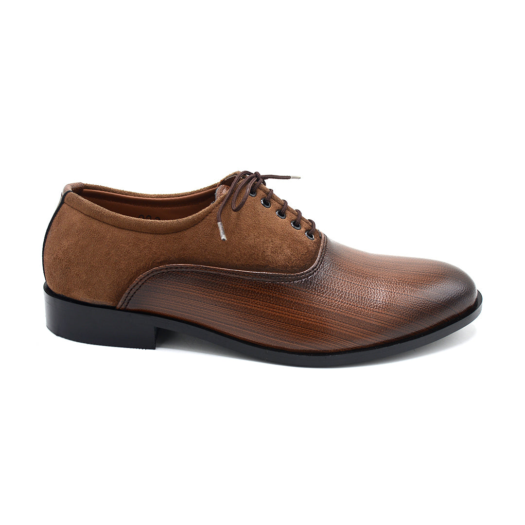 Men’s Classic Brown Cap-Toe Lace-Up Dress Shoes