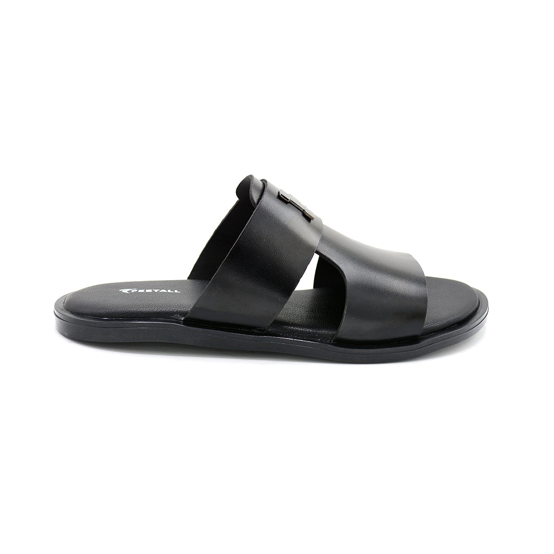 Black Open-Toe Slides