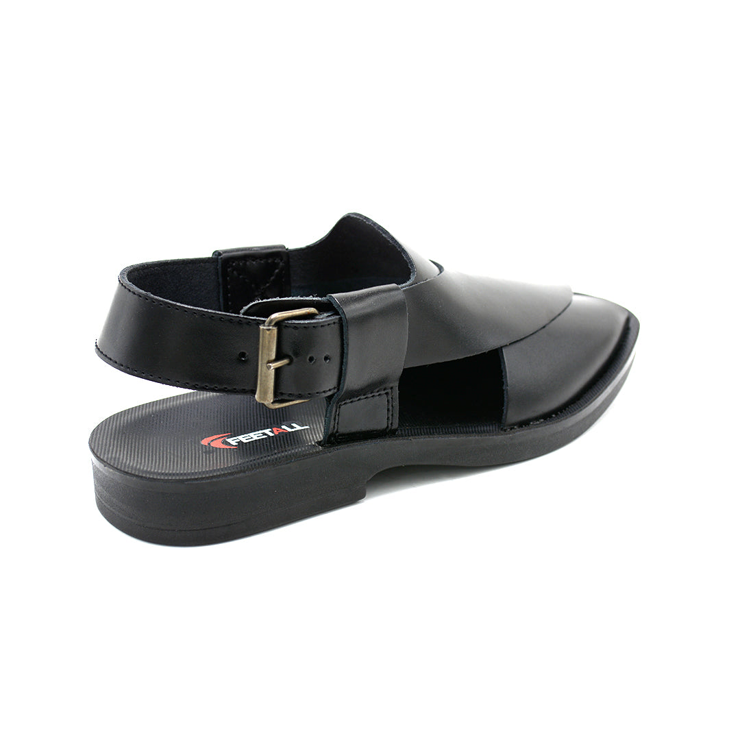 Classic Black Leather Peshawari Sandal