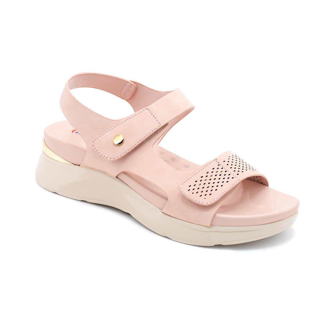 Blush Pink Platform Sandal with Gold Stud