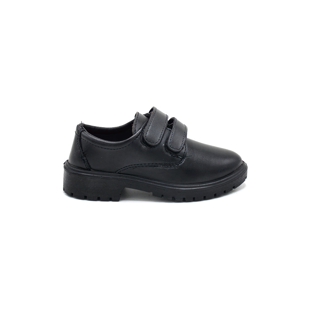 Boys Black Double Strap School Shoes (10 Years - 14 Years)