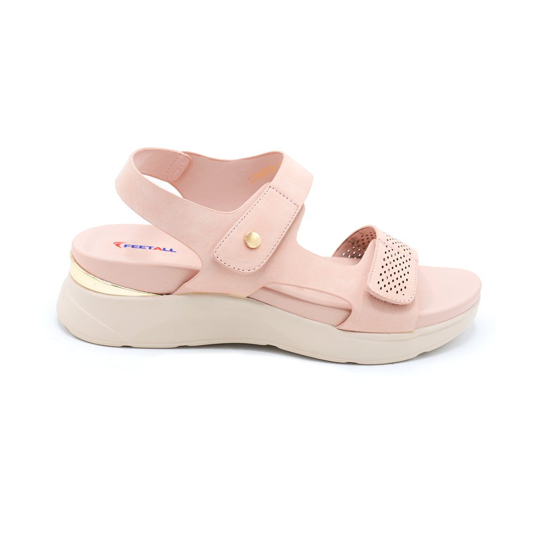Blush Pink Platform Sandal with Gold Stud