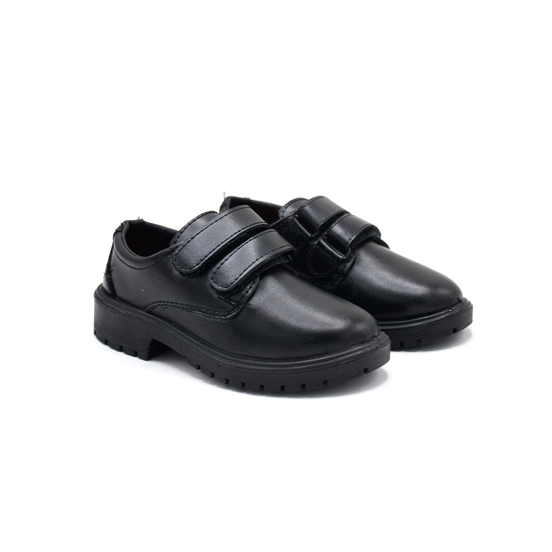 Boys Black Double Strap School Shoes (10 Years - 14 Years)