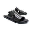 Black Open-Toe Slides