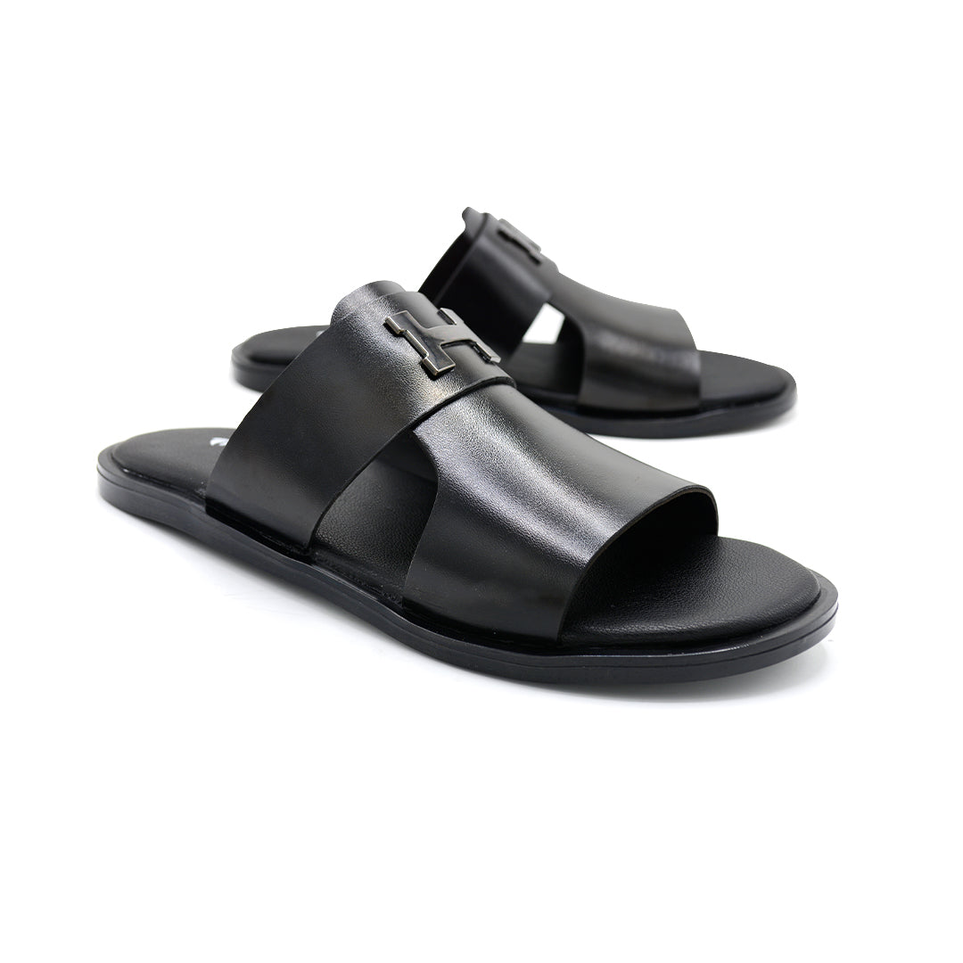 Black Open-Toe Slides