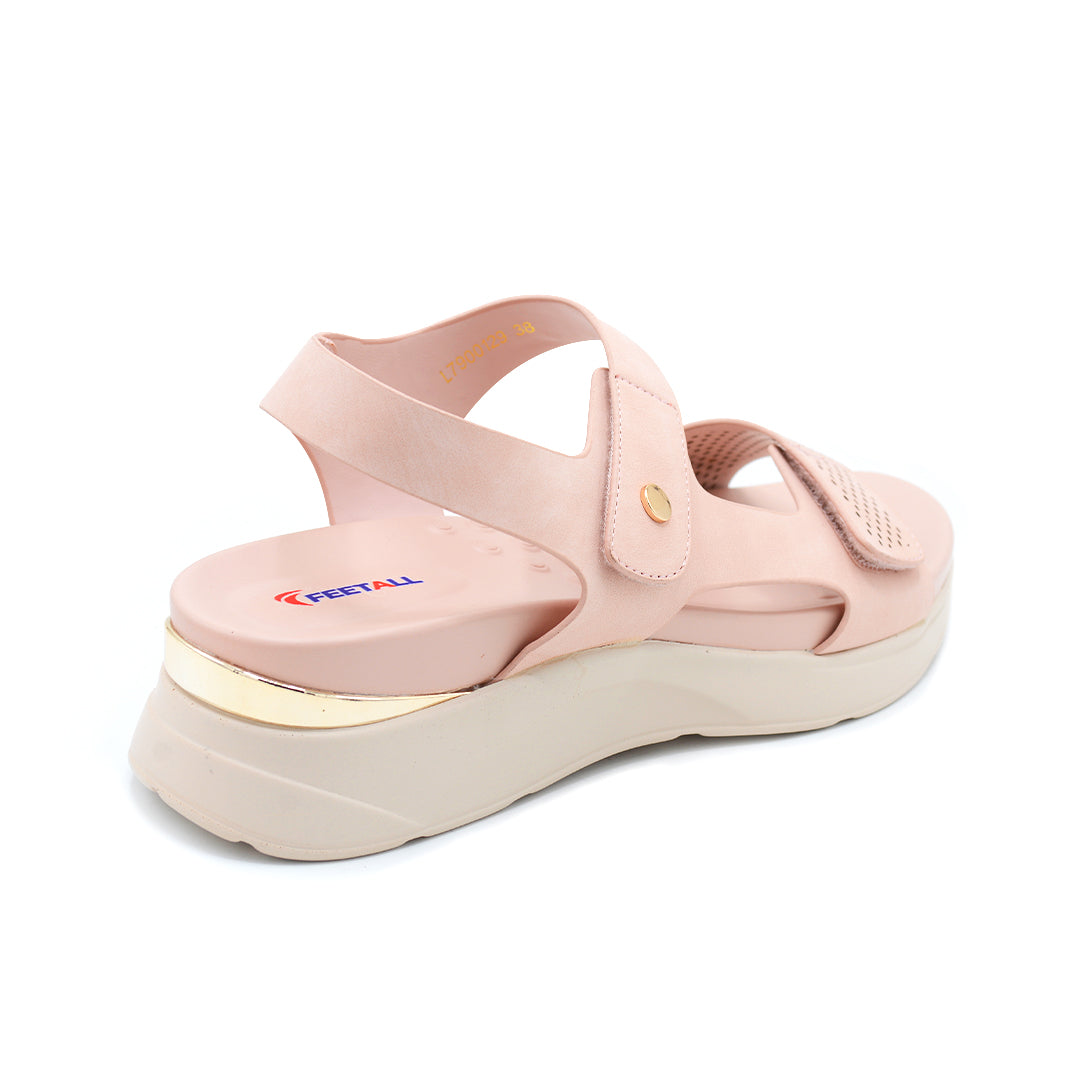Blush Pink Platform Sandal with Gold Stud