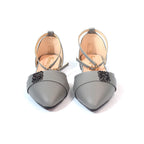 Pointed-Toe Flats with Decorative Buckle