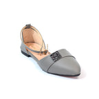 Pointed-Toe Flats with Decorative Buckle