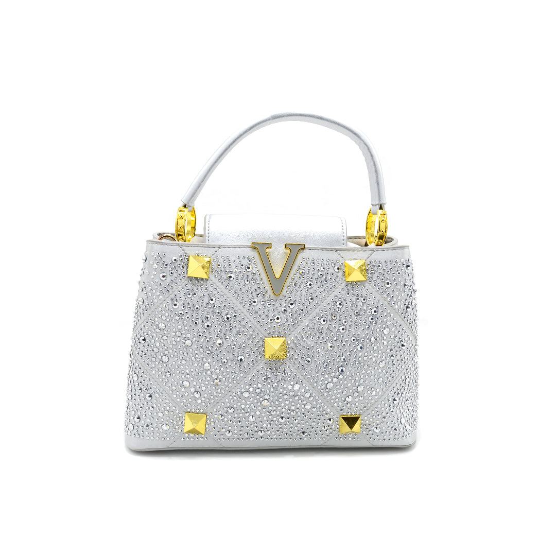 Crystal Embellished Mini Top Handle Bag