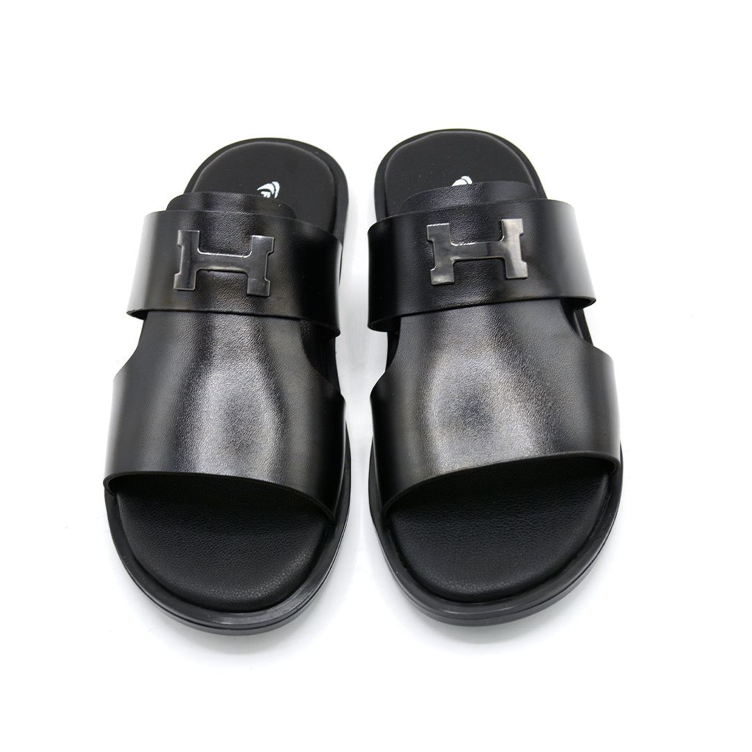 Black Open-Toe Slides