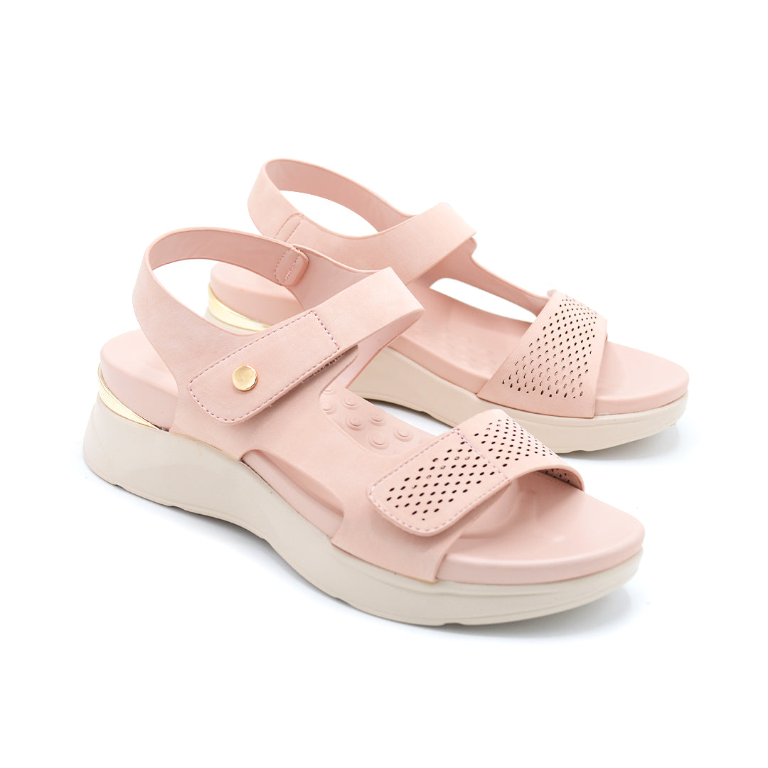 Blush Pink Platform Sandal with Gold Stud