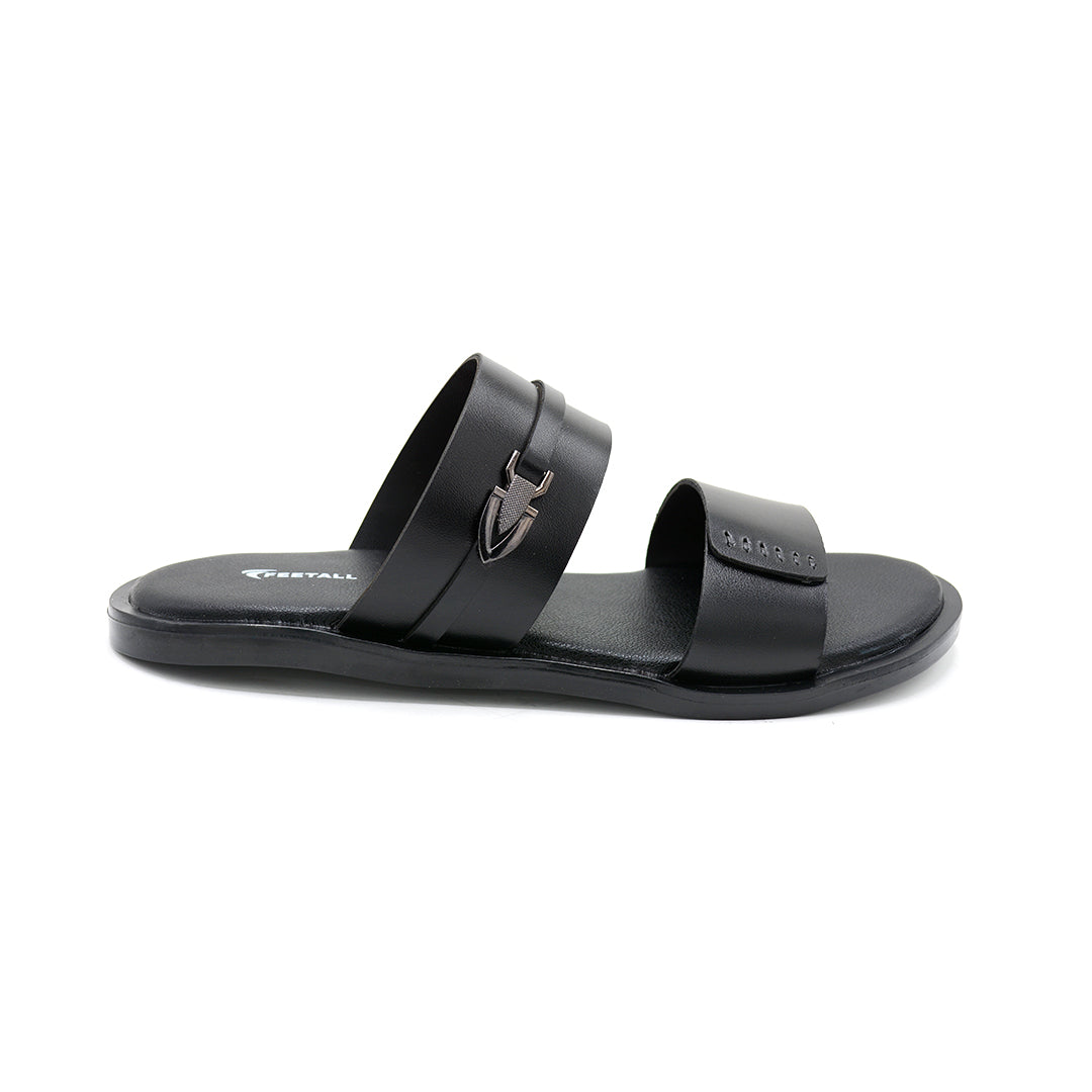 Black Open-Toe Slides