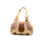 Elegant Beige & Blush Multi-Pocket Shoulder Handbag