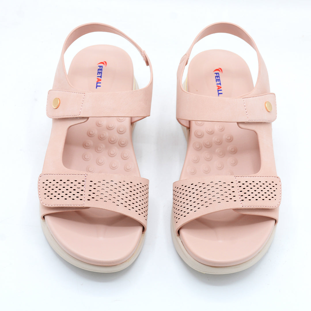 Blush Pink Platform Sandal with Gold Stud