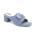 Buckle Detail Block Heel Slides