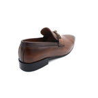 Men’s Brown Gold-Accent Formal Loafers