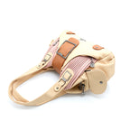 Elegant Beige & Blush Multi-Pocket Shoulder Handbag