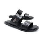 Black Open-Toe Slides