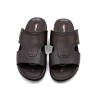 Brown Leather Comfort Slides