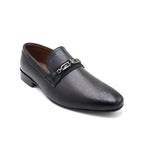 Men’s Black Gold-Accent Formal Loafers