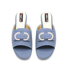 Buckle Detail Block Heel Slides