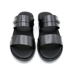 Black Open-Toe Slides